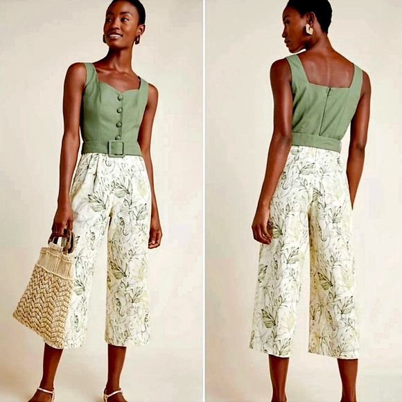 Linen ‘Gal Meets Glam’ Rachel cropped jumpsuit - Picture 1 of 7